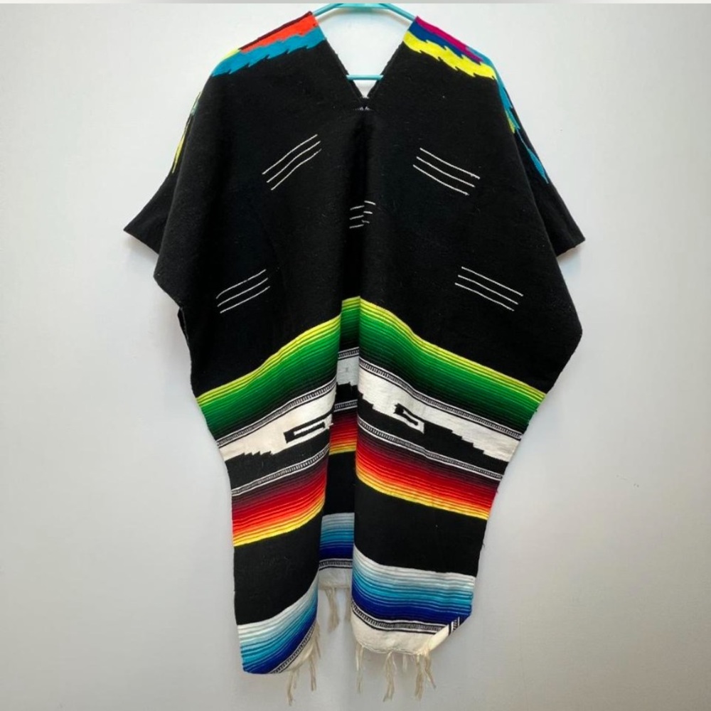 BURNING MAN ✨ Vintage Mexican blanket, serape, Pancho